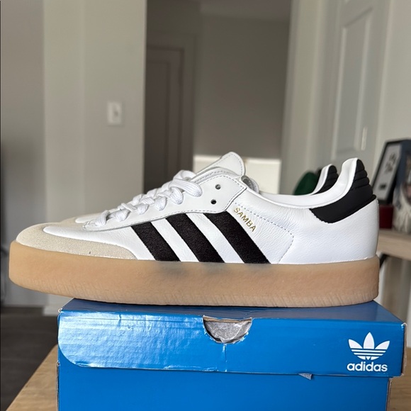 Women’s Adidas Sambae White, Black and Beige Sneakers - Picture 2 of 5